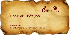 Csernai Mátyás névjegykártya