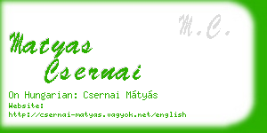 matyas csernai business card